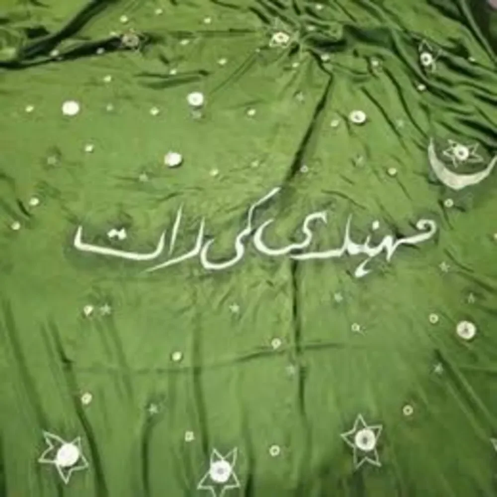 WEDDING MEHNDI KI RAAT SILK BACKDROP VINTAGE DESIGN HANDMADE
